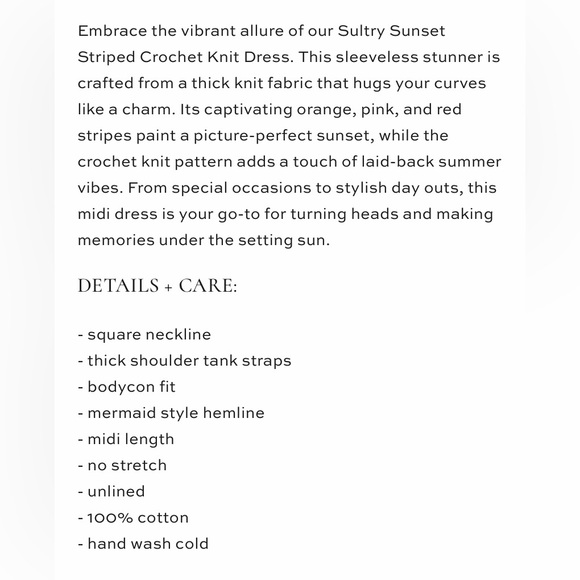 Sultry Sunset Striped Crochet Knit Dress - Picture 8 of 8